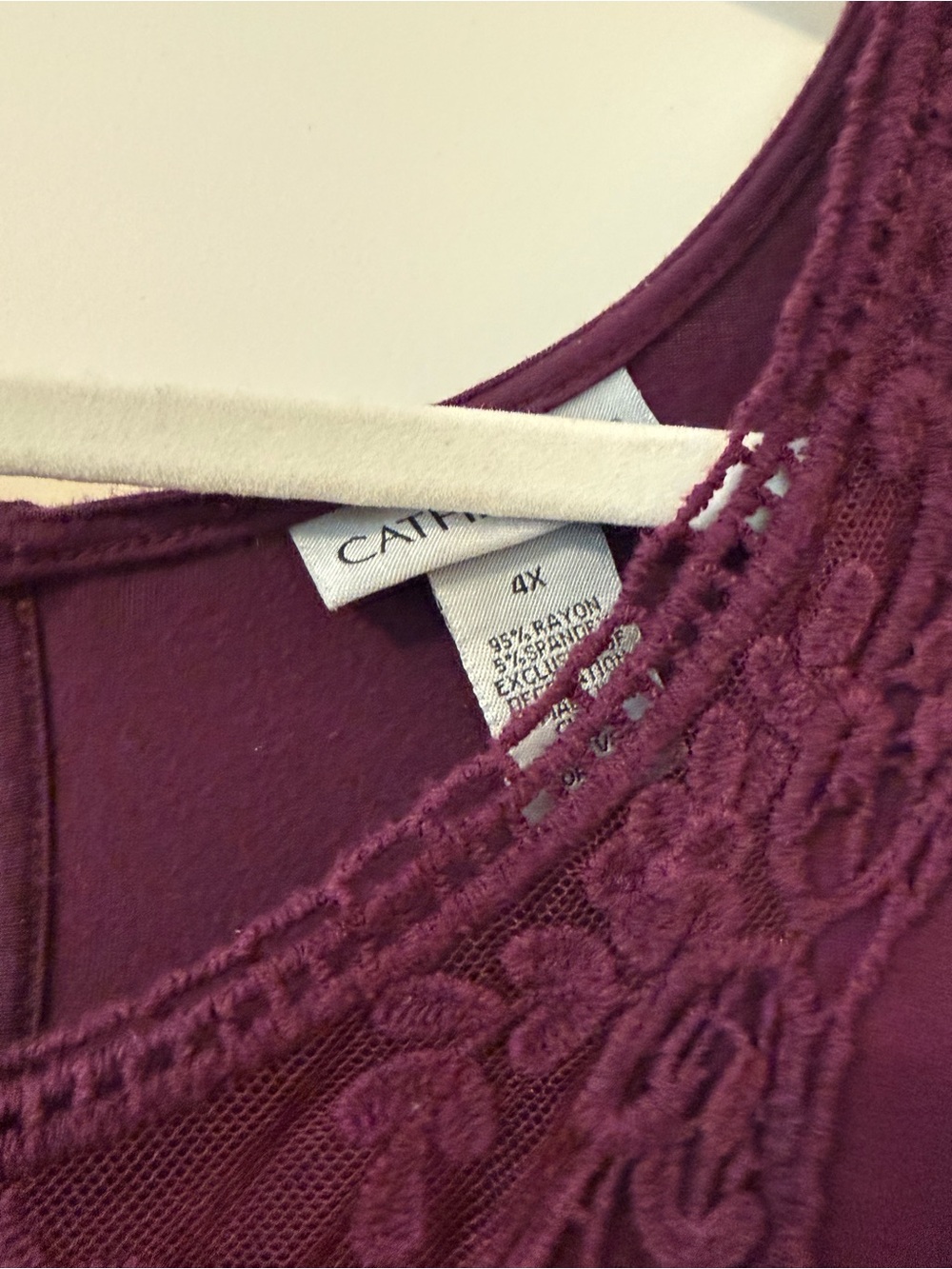 Catherines Lace-Trim Sleeveless Maxi Dress in Plum - Picture 3 of 5
